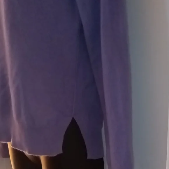 Nordstrom Women's Purple 100% Cashmere Crew Neck Sweater - Picture 5 of 6